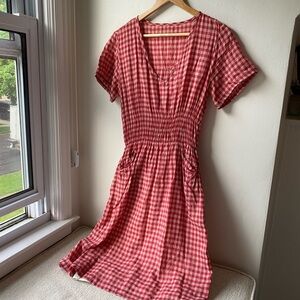 Modaspia Fiji Dress (sample), red and white check, size M